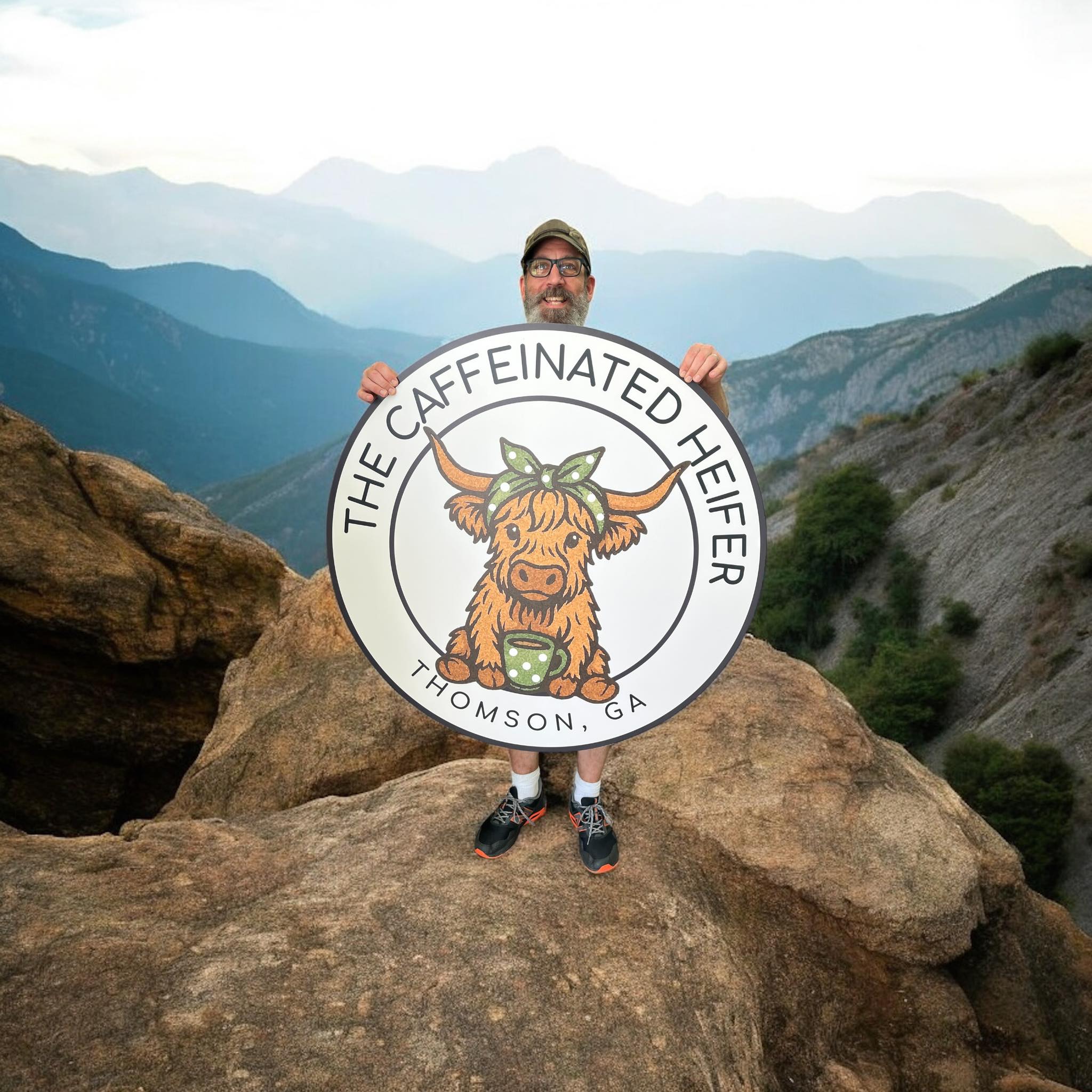 The Caffeinated Heifer - Sign